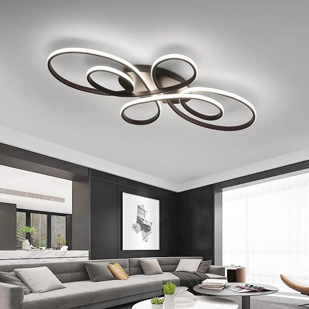 Multi-Curve Flush Mount Ceiling Light Modern Metal LED Ambient