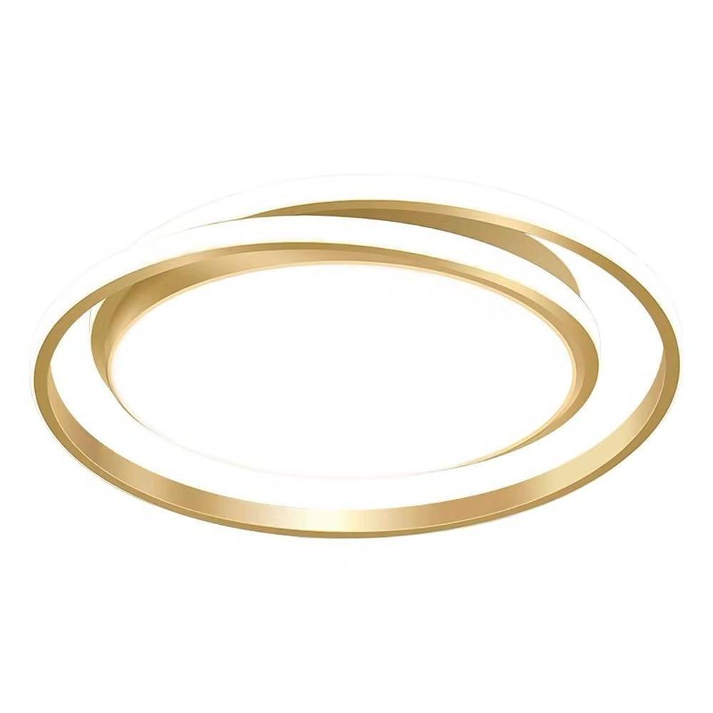 Modern Circular LED Flush Mount Ceiling Light - Black & Gold