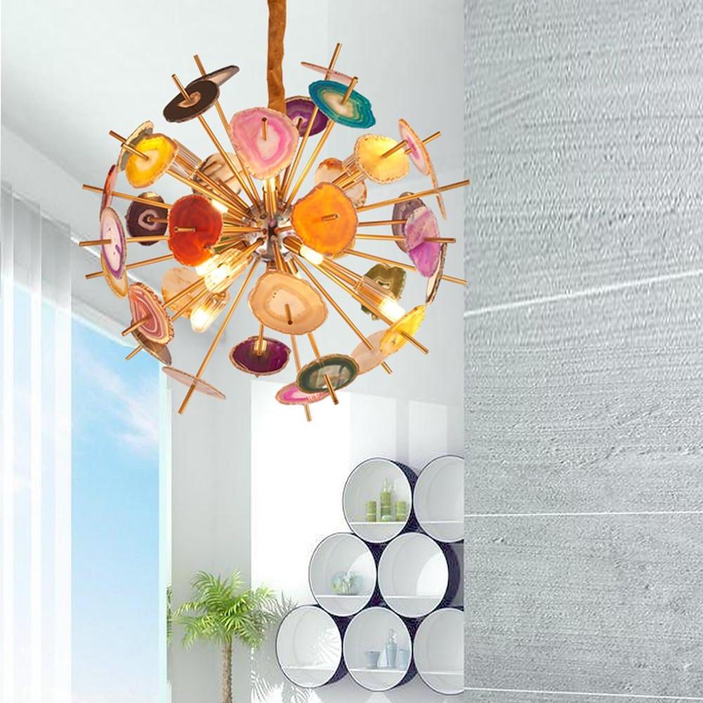 Modern Colorful Globe Pendant Chandelier with 3D LED Effect