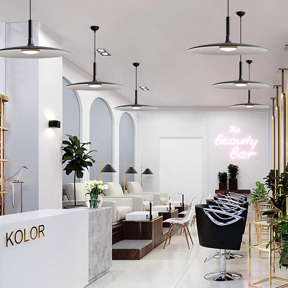 Modern Nordic Pendant Light Slim Metal Circular Ceiling Fixture