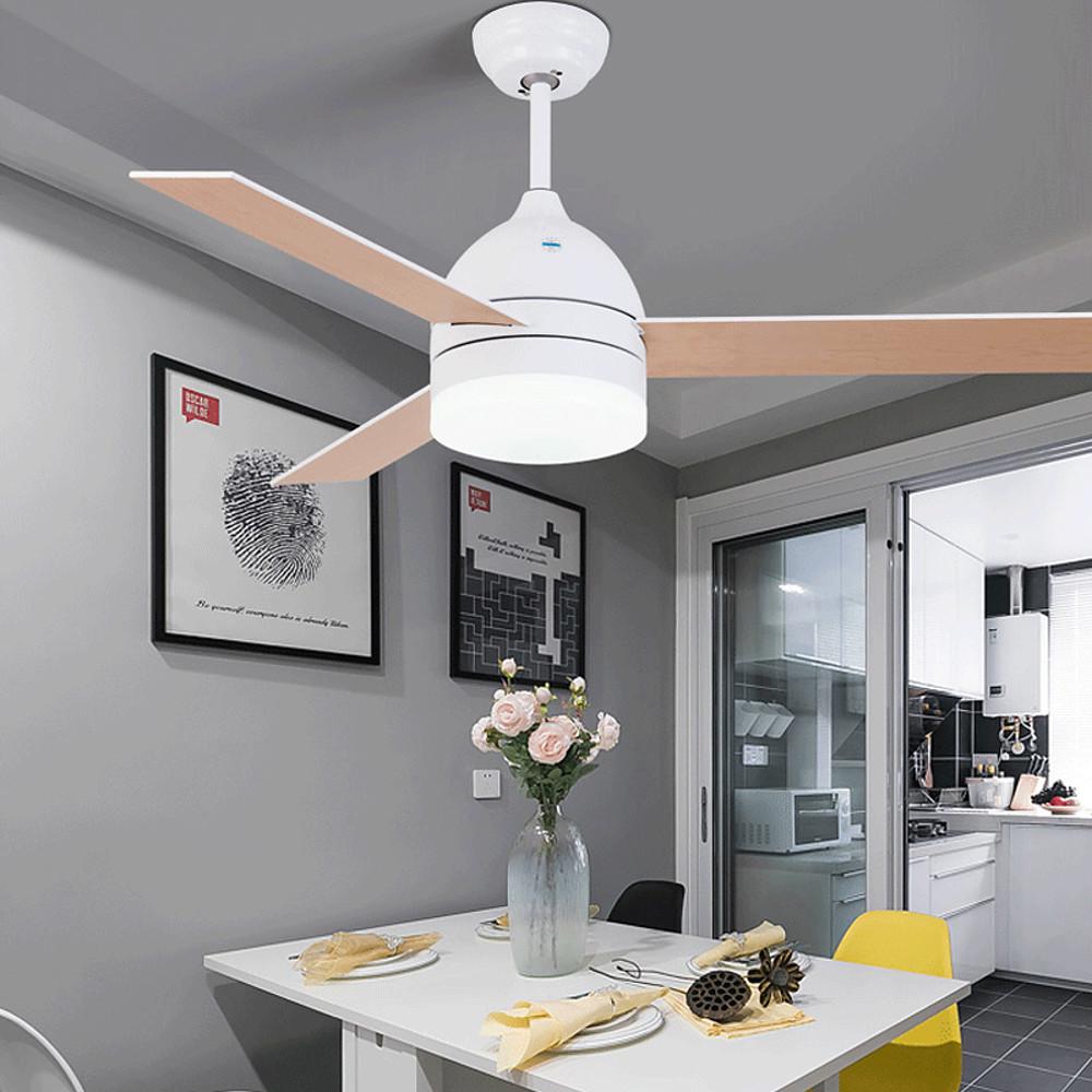 Nordic LED Ceiling Fan with Light - Electroplated Metal & Acrylic