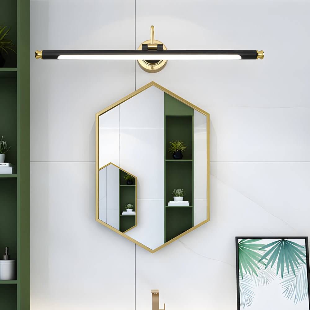Rotatable Linear LED Bathroom Vanity Light - Gold & Black Vintage