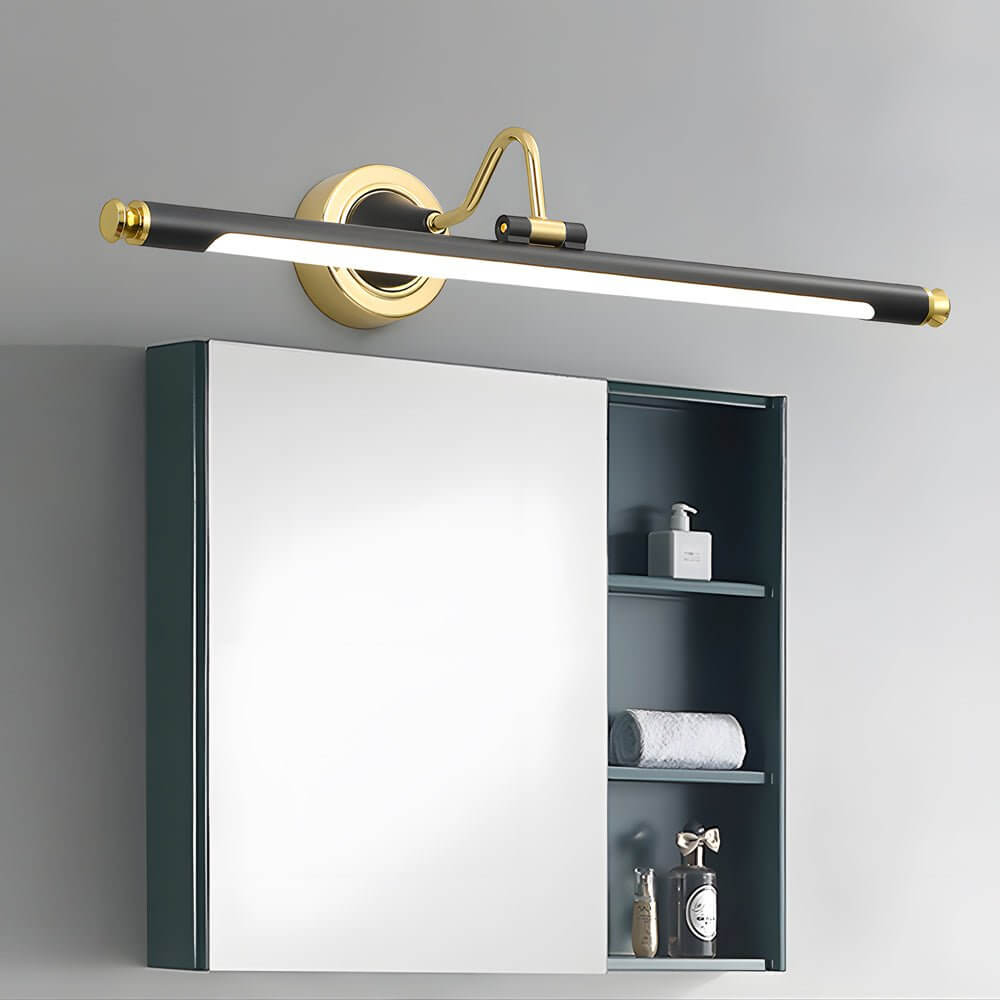 Rotatable Linear LED Bathroom Vanity Light - Gold & Black Vintage