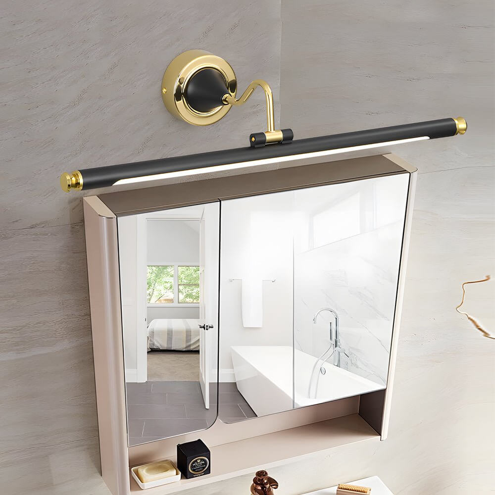 Rotatable Linear LED Bathroom Vanity Light - Gold & Black Vintage