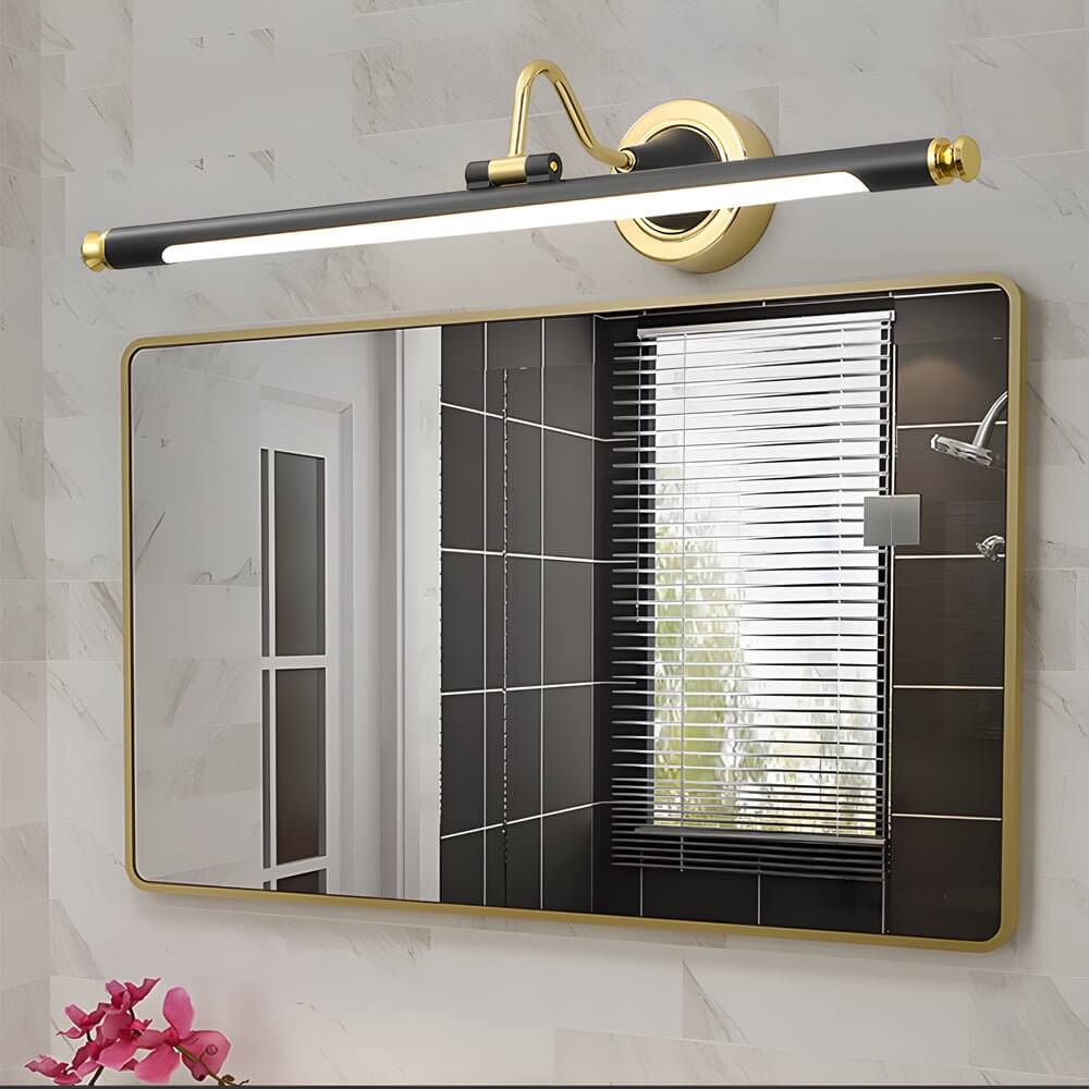 Rotatable Linear LED Bathroom Vanity Light - Gold & Black Vintage