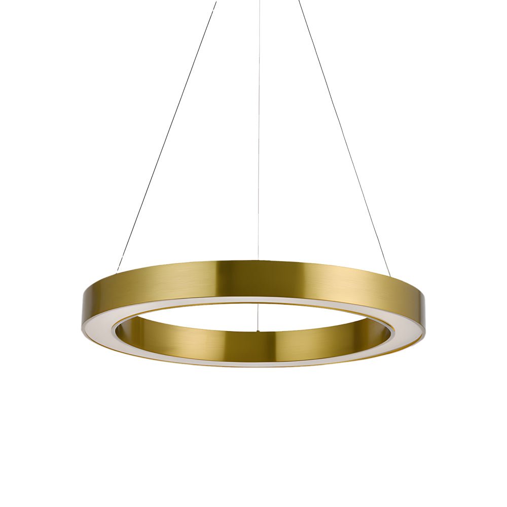 Modern Ring Pendant Light - Champagne Gold LED Acrylic Ceiling