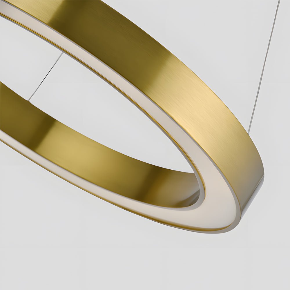 Modern Ring Pendant Light - Champagne Gold LED Acrylic Ceiling