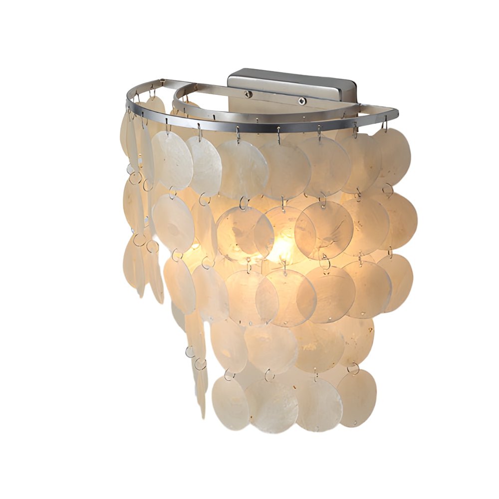 Capiz Shell Wall Sconce LED Metallic Modern Bedside Wall Light