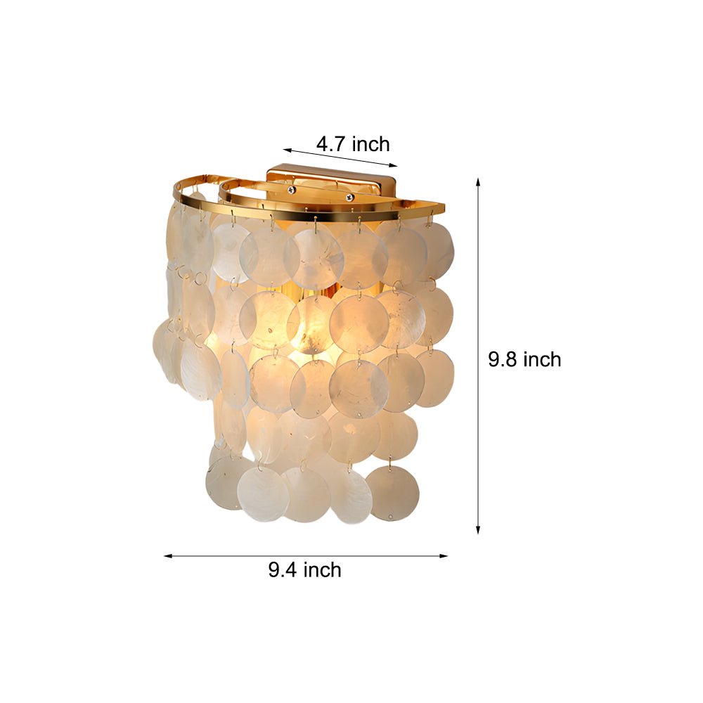 Capiz Shell Wall Sconce LED Metallic Modern Bedside Wall Light