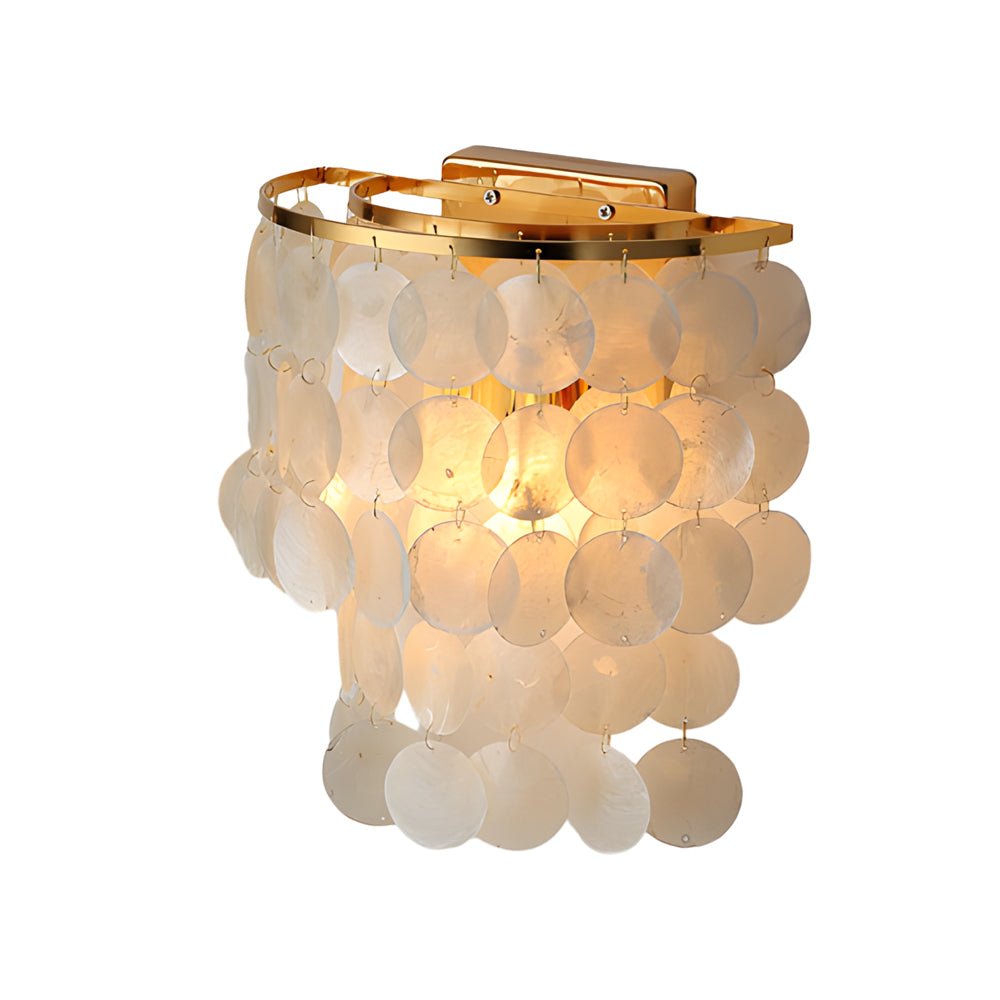 Capiz Shell Wall Sconce LED Metallic Modern Bedside Wall Light