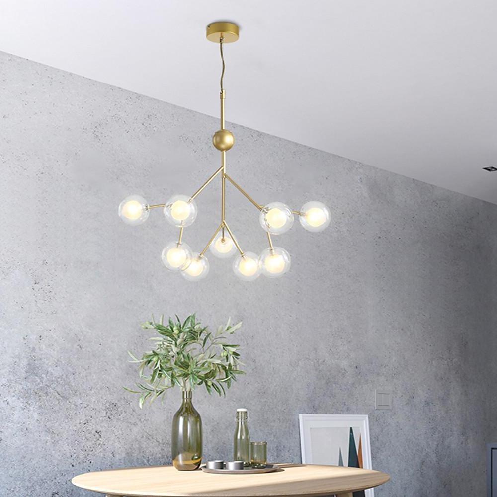 Modern Sputnik Chandelier 9-Light Metal Cluster Pendant Ceiling Light