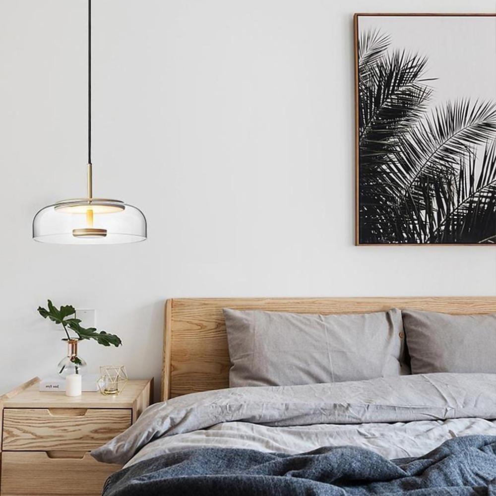 Modern Glass Pendant Light with Electroplated Metal Finish