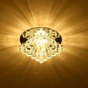 Geometric Crystal Flush Mount Ceiling Light Modern Metal Fixture