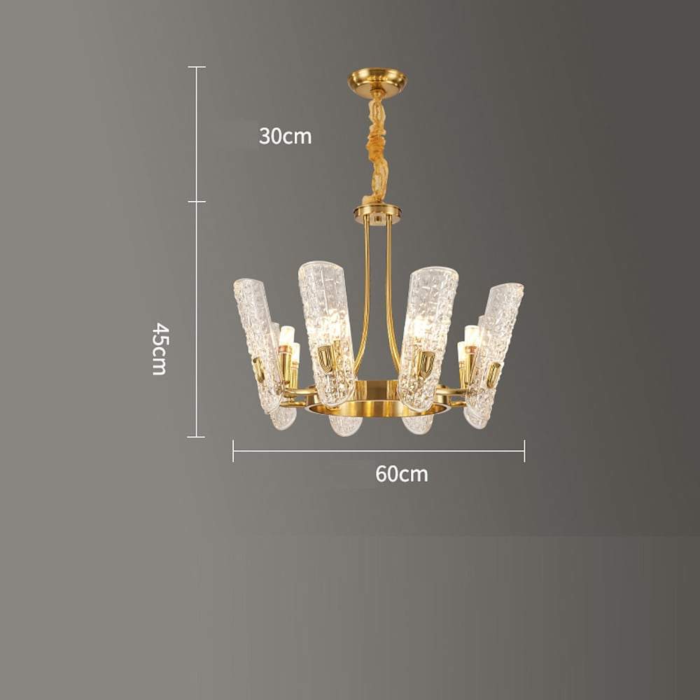 Modern Gold Metal Glass Chandelier – 8 to 16 Light Options