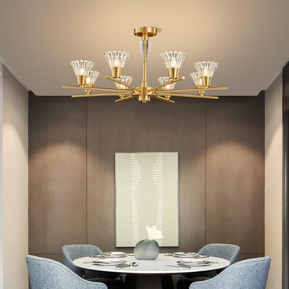 Nordic Copper & Glass Pendant Chandelier - 6/8 Light