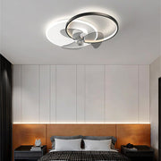 24'' Modern Flush Mount Ceiling Fan with Dimmable LED Light & Remote