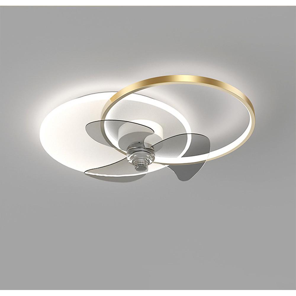 24'' Modern Flush Mount Ceiling Fan with Dimmable LED Light & Remote