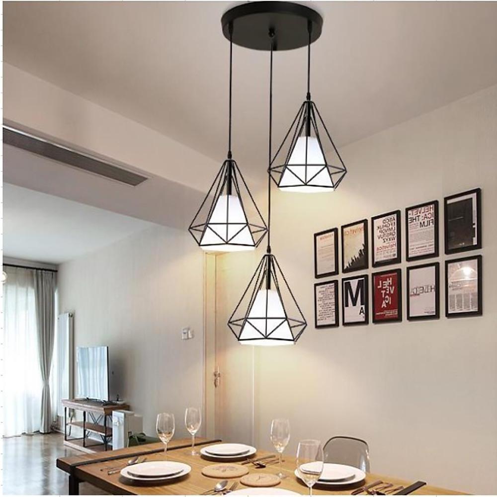 Modern Geometric Pendant Light - 3-Tier Metal Cluster Ceiling Fixture