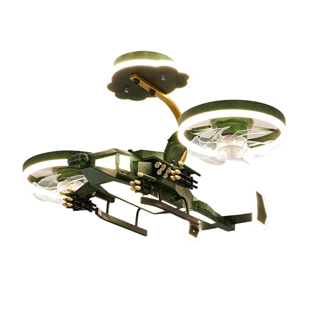 Kids Airplane Ceiling Fan Light with Remote Control & Inbuilt LED