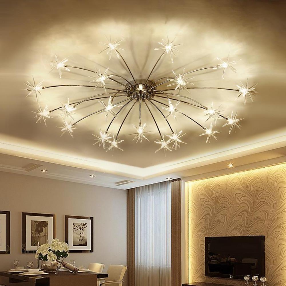 Galaxy Inspired Chrome Chandelier with 10 LED Lights - 42 Inch