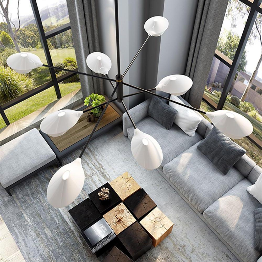 8-Light Artistic Sputnik Chandelier Metal Industrial Ceiling Light