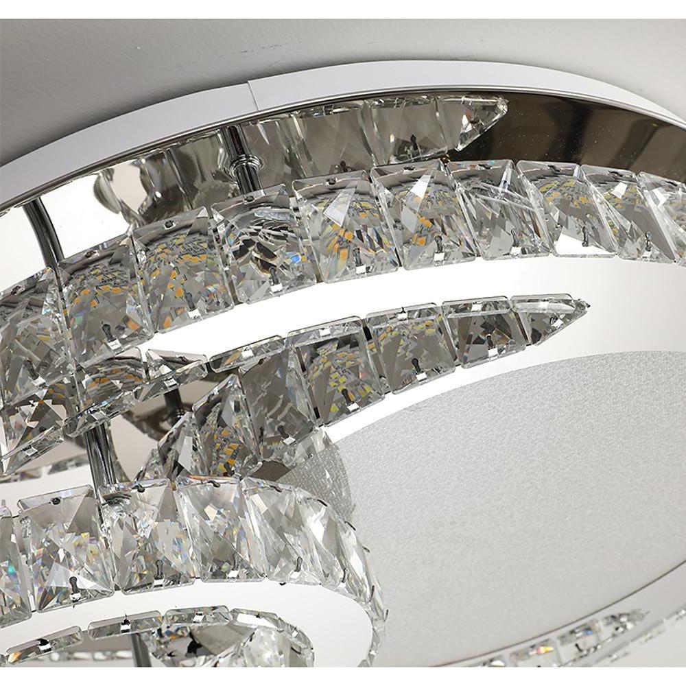 Overlapping Circles Crystal Flush Mount LED Ceiling Light