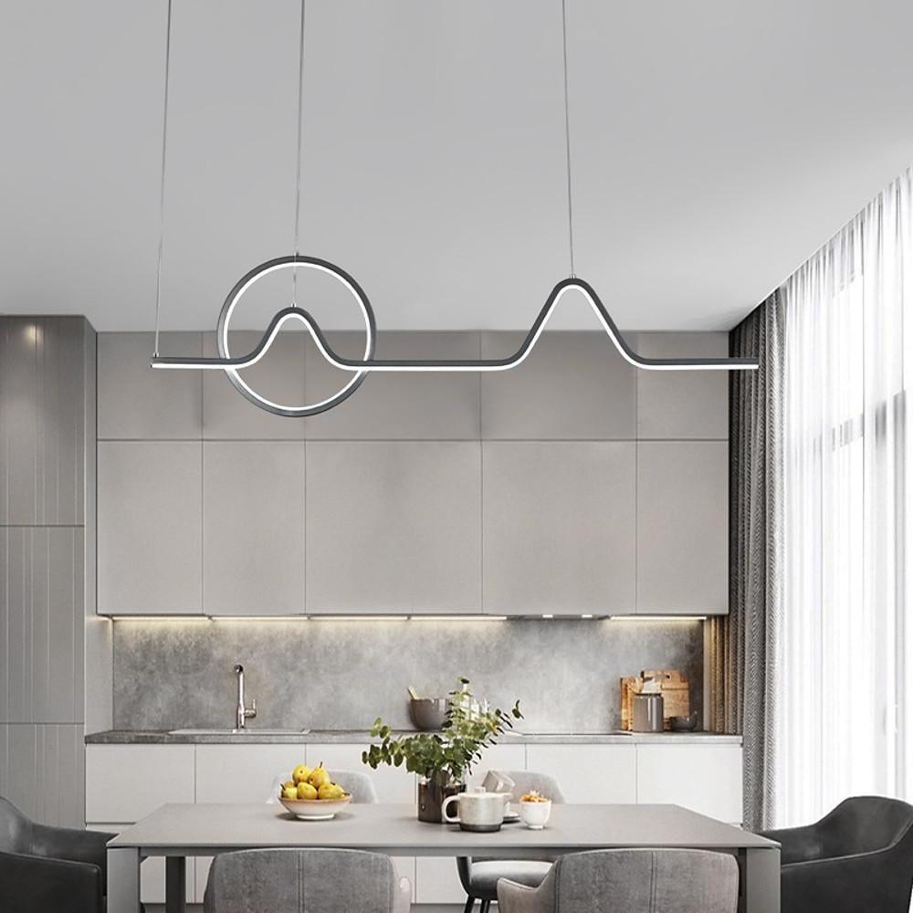 Modern Geometric Wave Pendant Light with Integrated LED