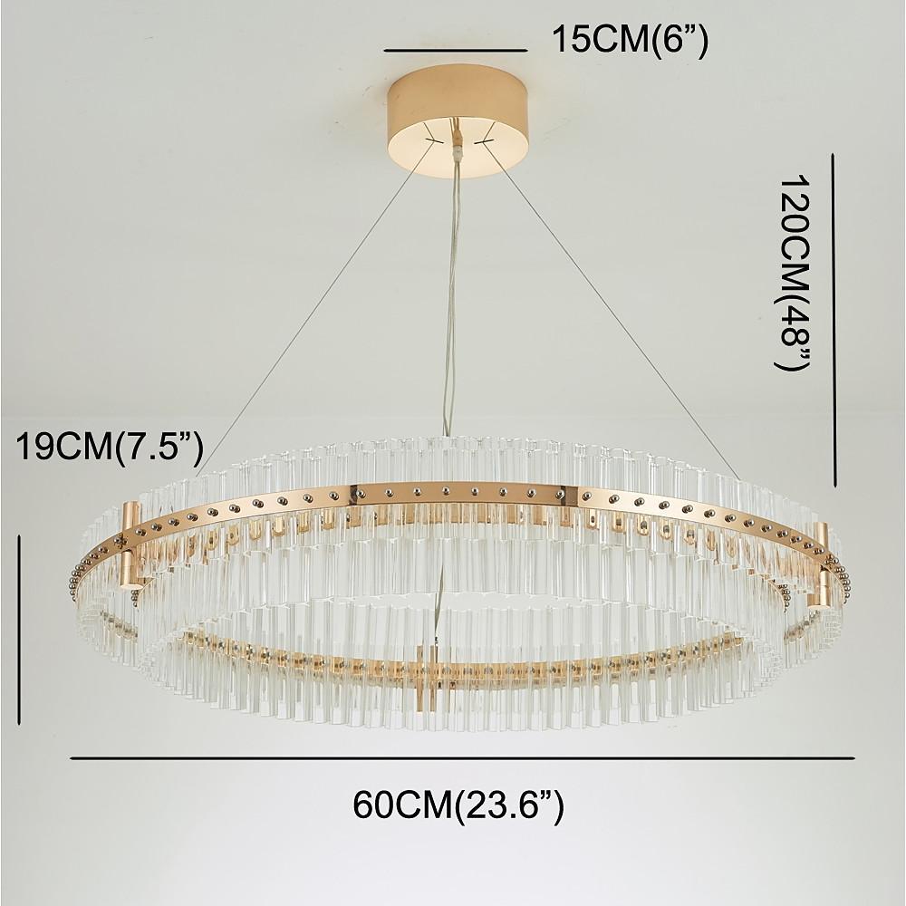 Crystal Chandelier Gold Finish LED Ceiling Light Round Design