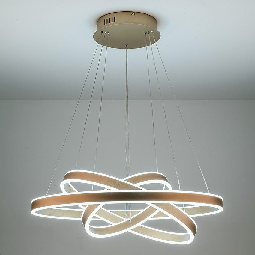 Modern Three-Ring LED Chandelier – Aluminum & Acrylic Pendant Light