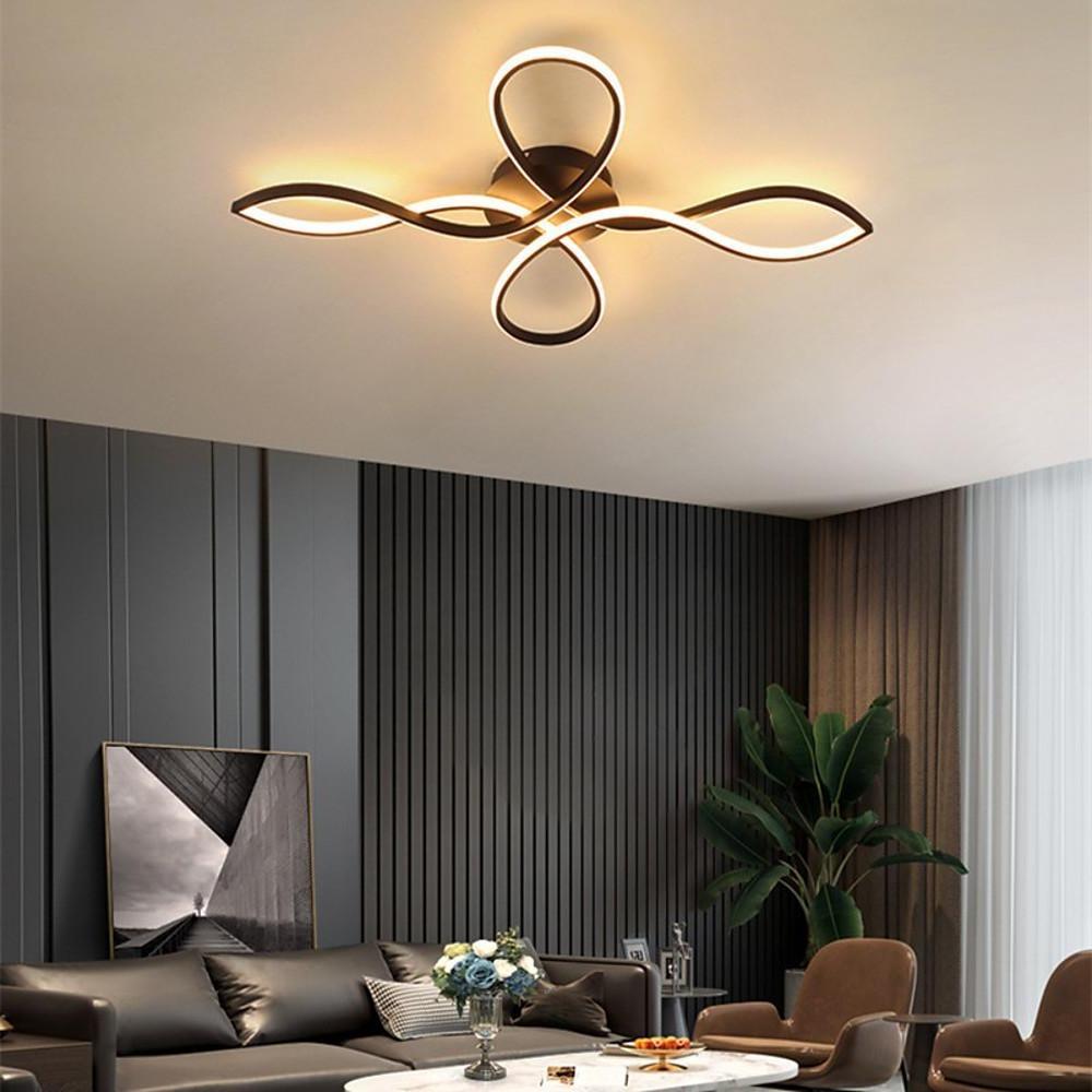 Wave Flower Dimmable LED Ceiling Light Flush Mount Aluminum