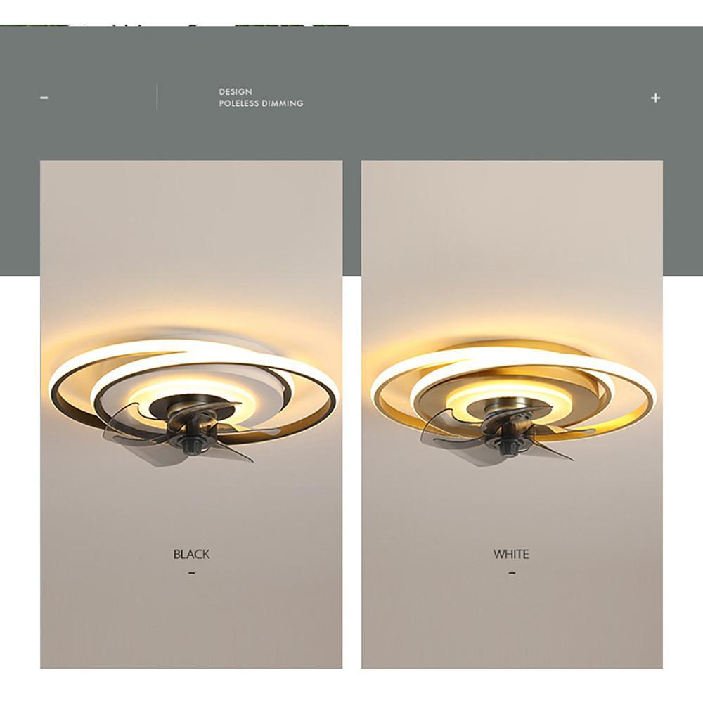 Modern Geometric Ceiling Fan with LED Light – Metal & Plastic