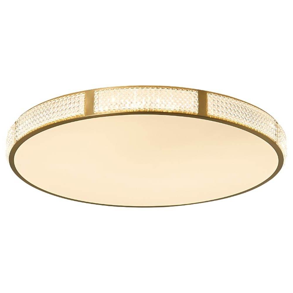 Nordic Circular Copper Flush Mount Ceiling Light with Acrylic Shade