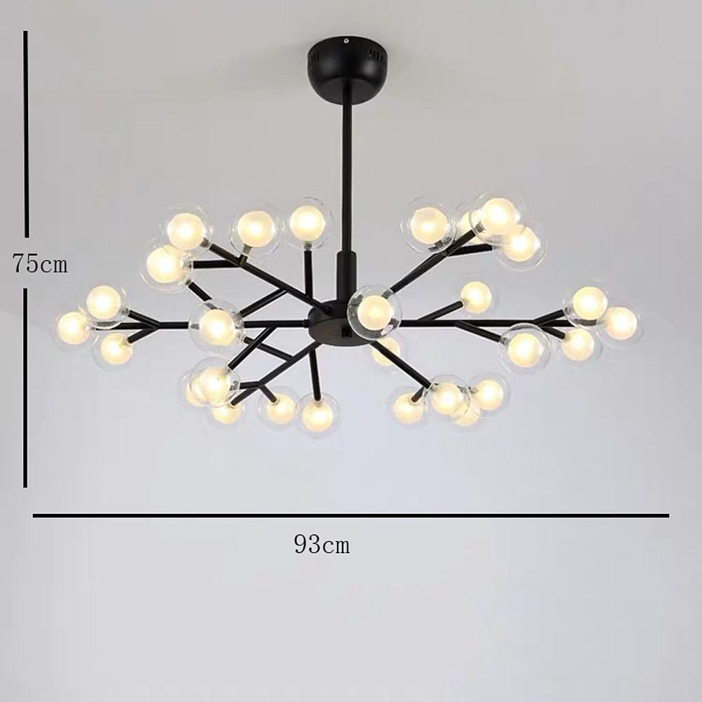 Modern Sputnik Chandelier 30-Light Glass Bubble Gold Metal 33" LED
