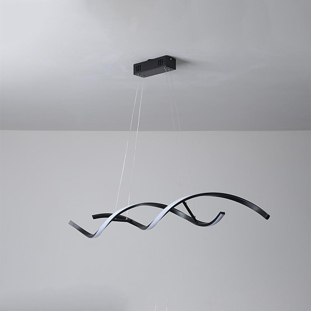 Wave Design Modern Pendant Light Metal & PVC Minimalist Ceiling Lamp