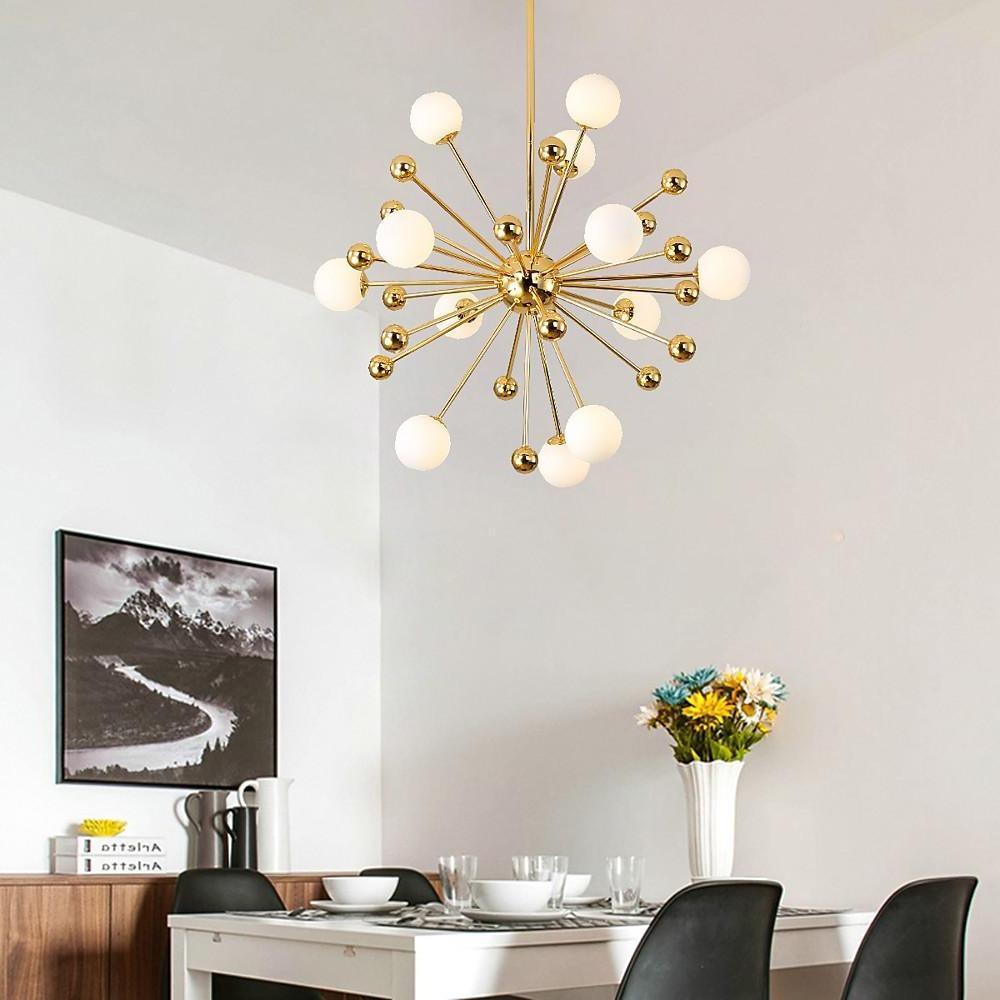 Modern Sputnik Chandelier 12-Light Globe Glass Bubble Pendant