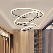 4-Ring Geometric LED Modern Chandelier Pendant Light