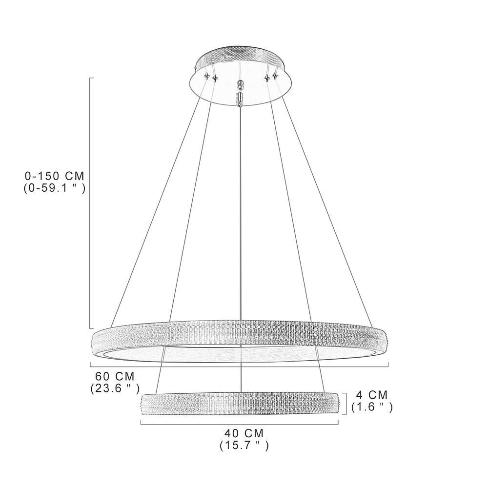 Modern Circle LED Chandelier Aluminum Acrylic Dining Room Light