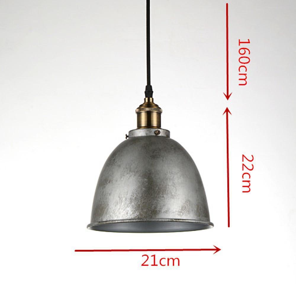 8" White Industrial Dome Pendant Light Metal Bowl Shade