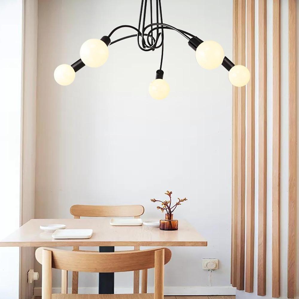 5-Light Twisted Metal Industrial Vintage Chandelier