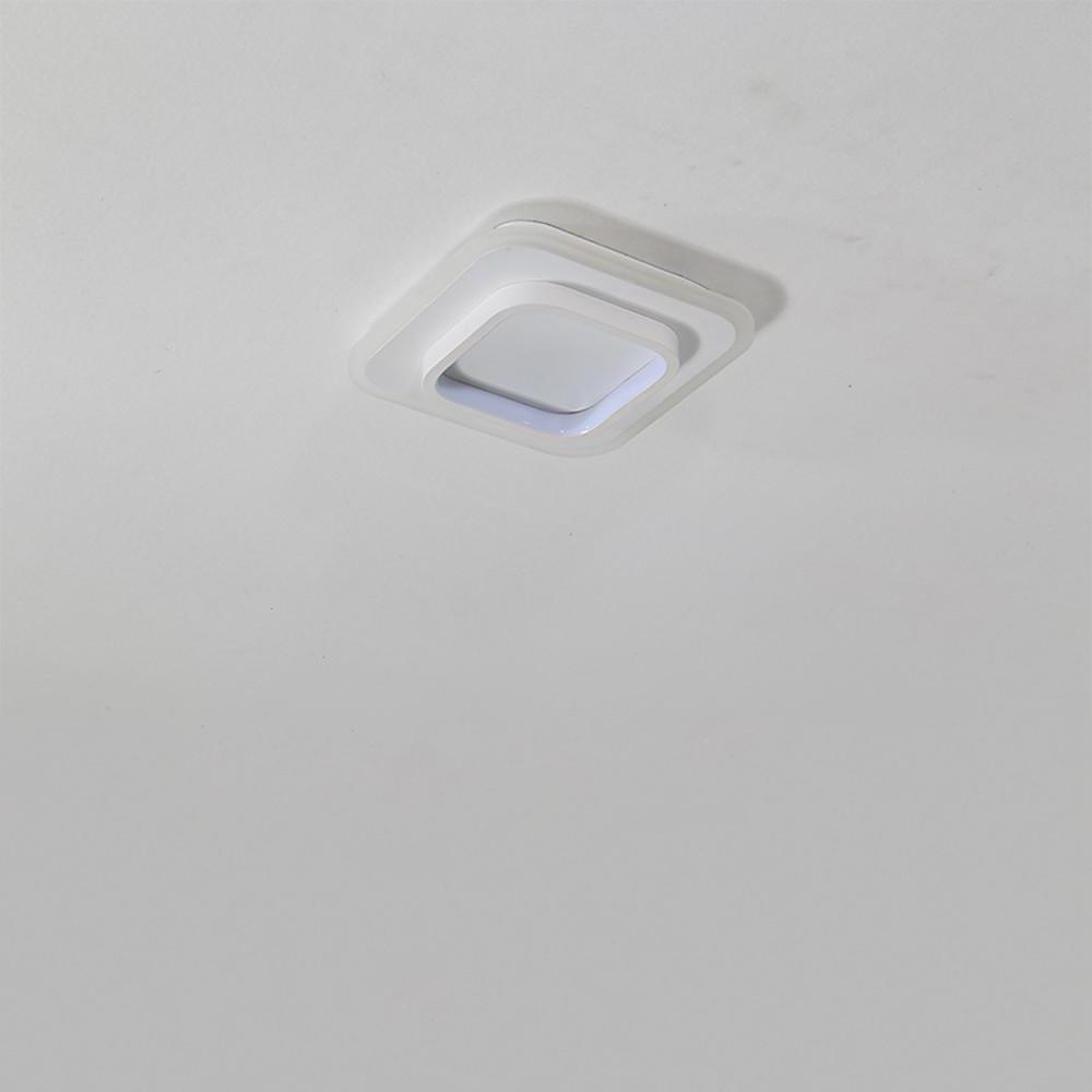 Modern Double Square Flush Mount LED Ceiling Light Black White
