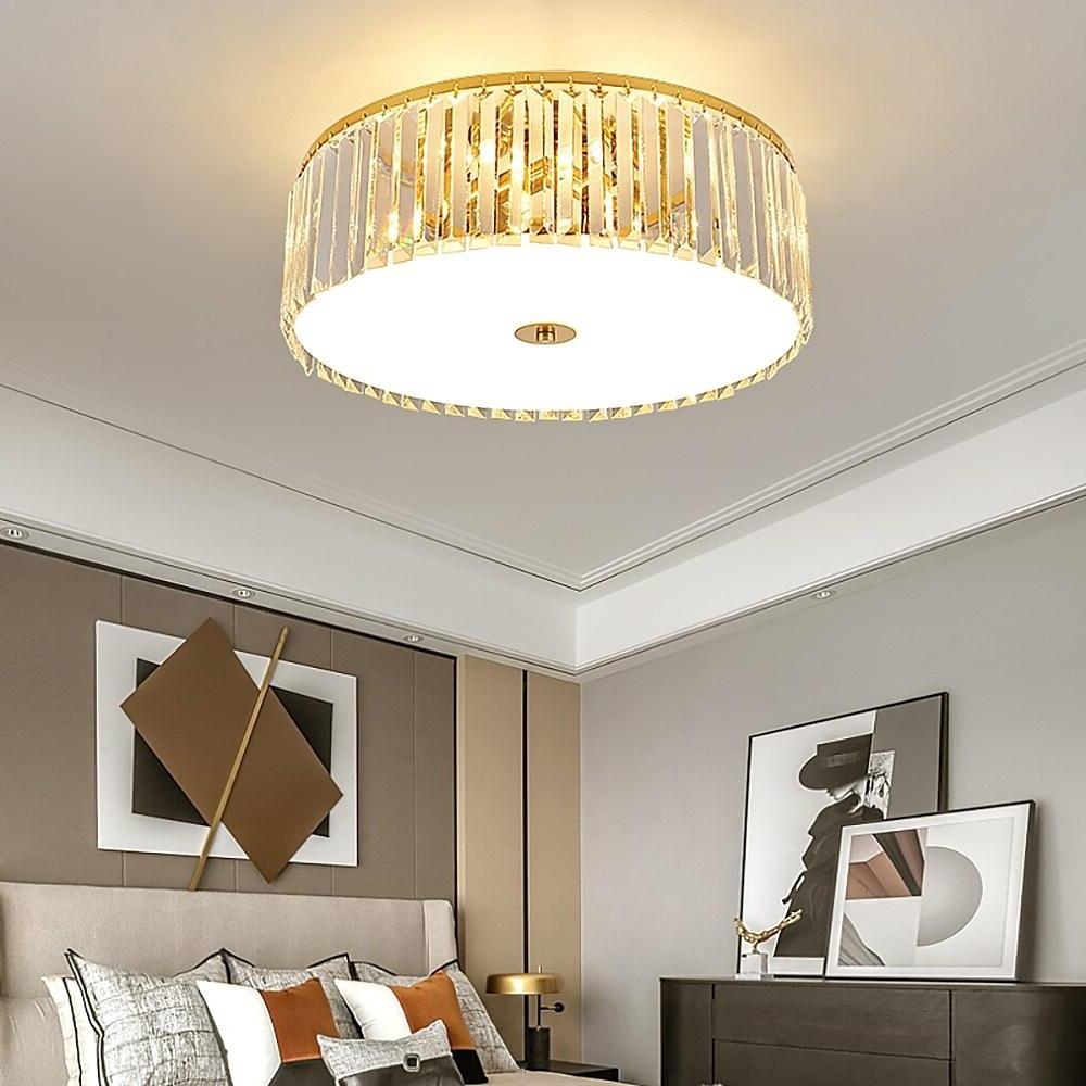 Crystal Candelabra Flush Mount Ceiling Light - LED Metal Fixture