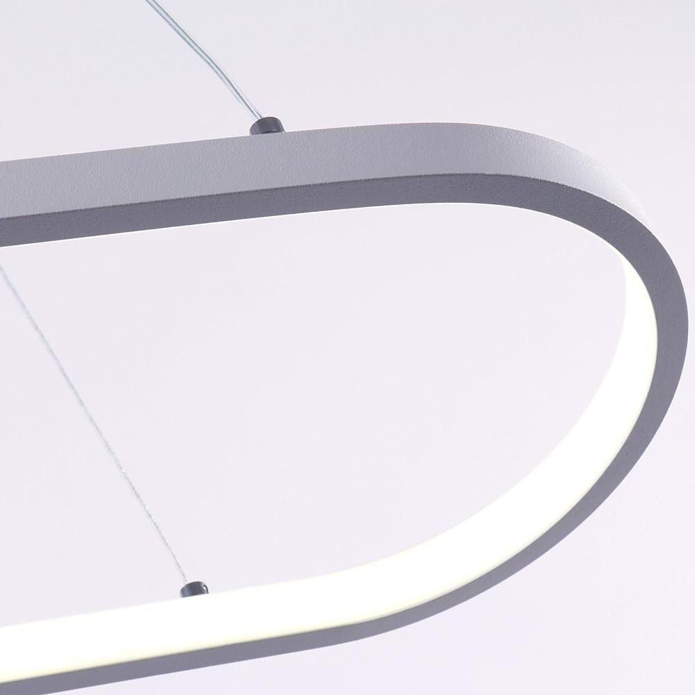 Modern Metal Pendant Light Curved Rectangular Design Dining Room