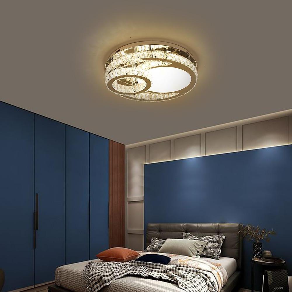 Overlapping Circles Crystal Flush Mount LED Ceiling Light