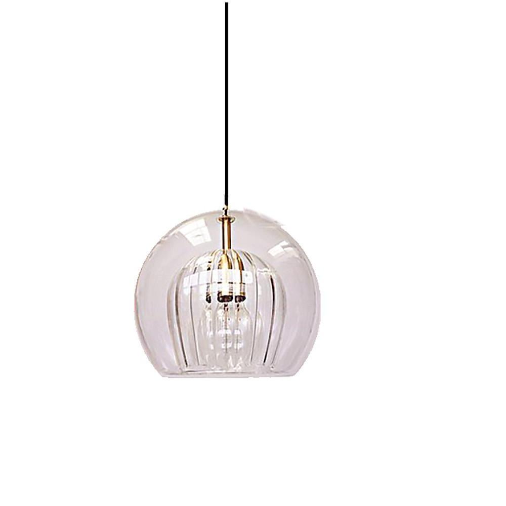 Glass Globe Pendant Light with Copper Finish – Modern Industrial