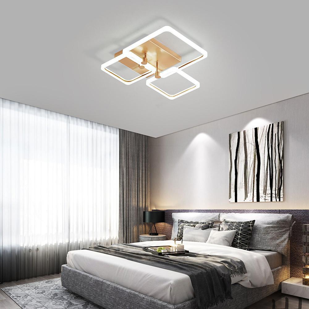 Modern Dimmable LED Flush Mount Ceiling Light with Acrylic Squares