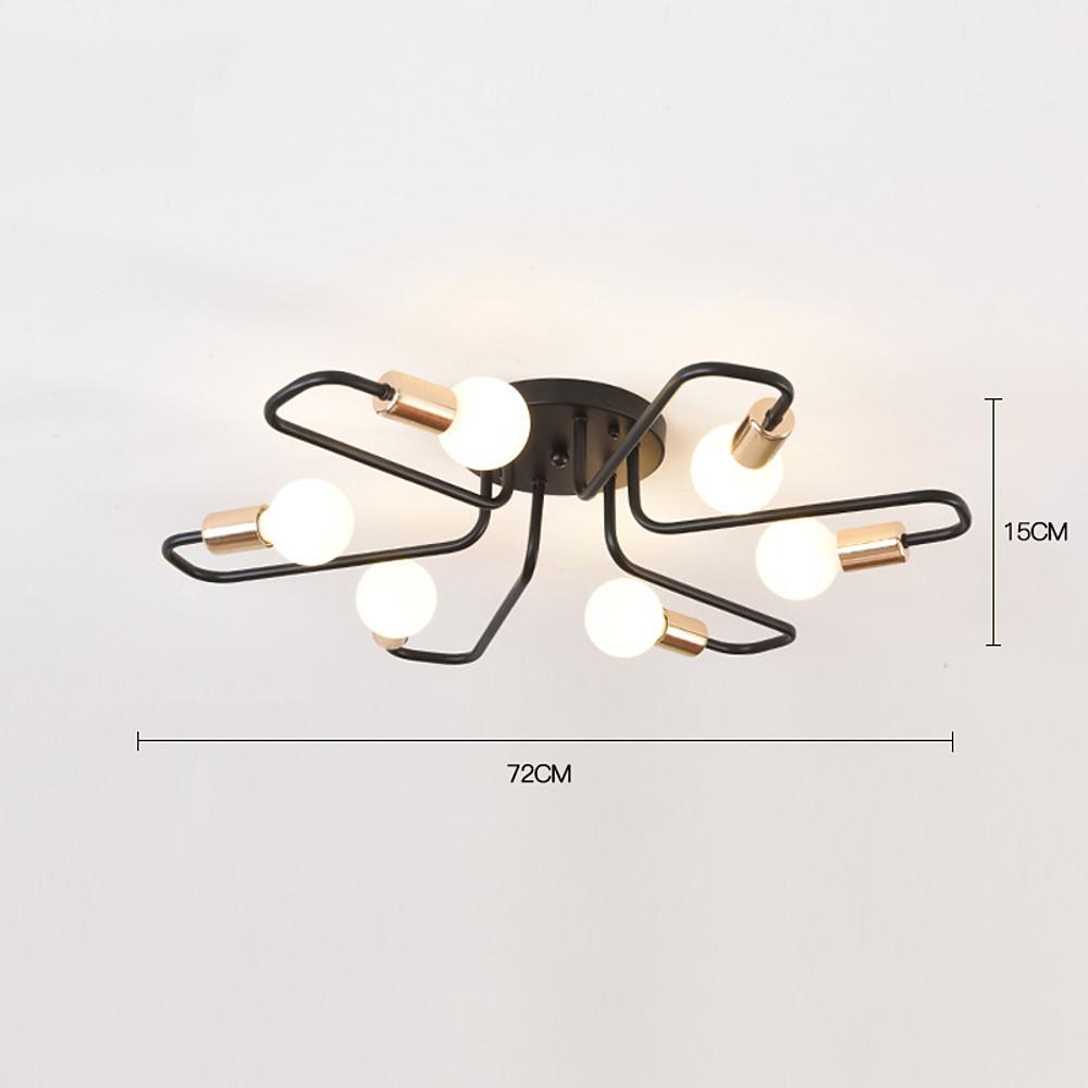 6-Light Flush Mount Ceiling Light - Modern Metal Flower Design