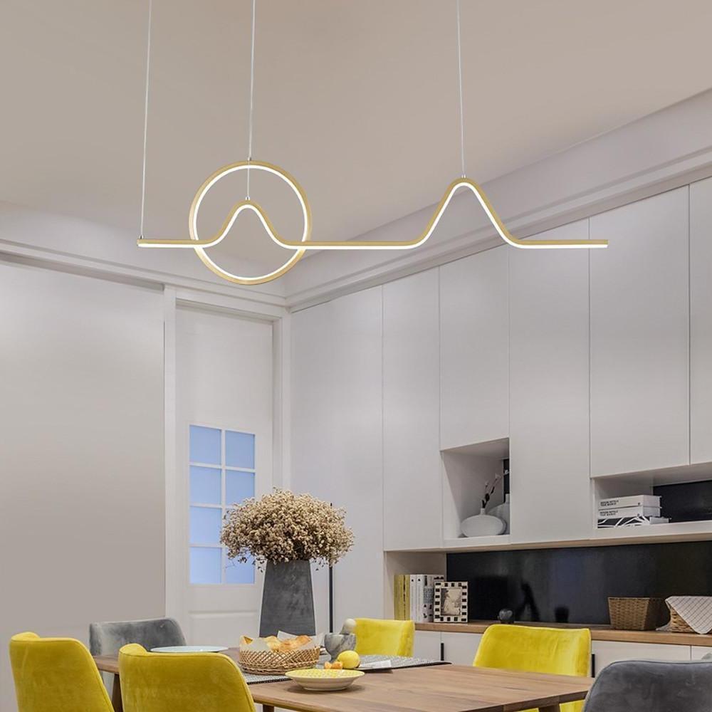 Modern Geometric Wave Pendant Light with Integrated LED