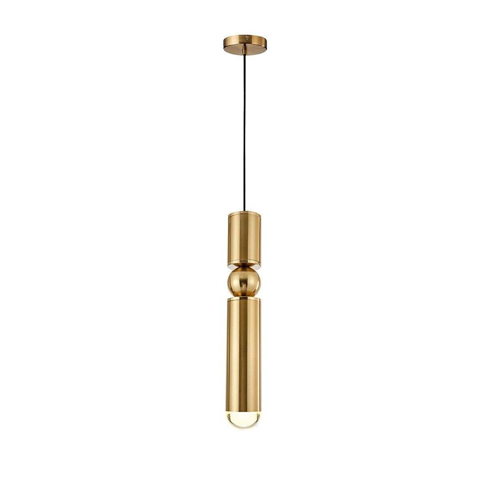 Elongated Cylindrical Metal LED Pendant Light - Modern Industrial
