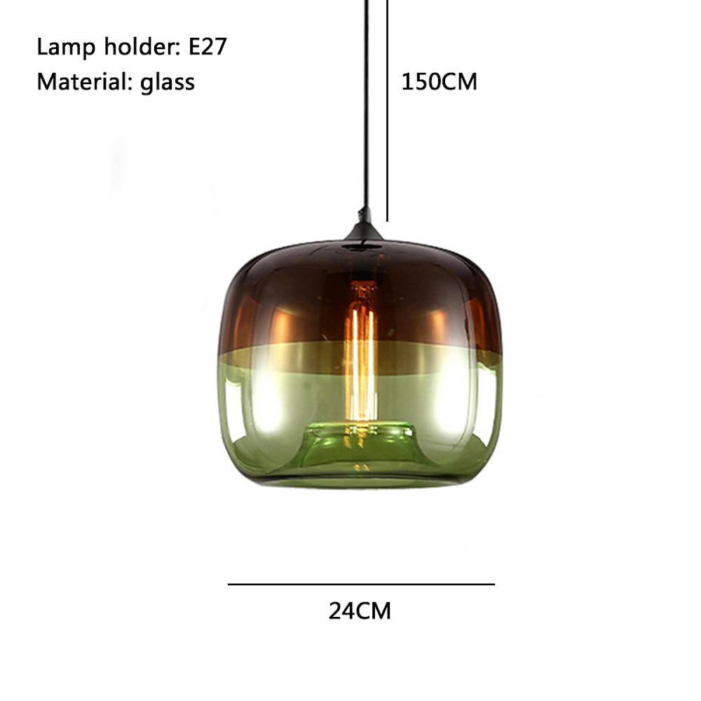 Stained Glass Globe Pendant Light Artistic Multicolor Dining Fixture