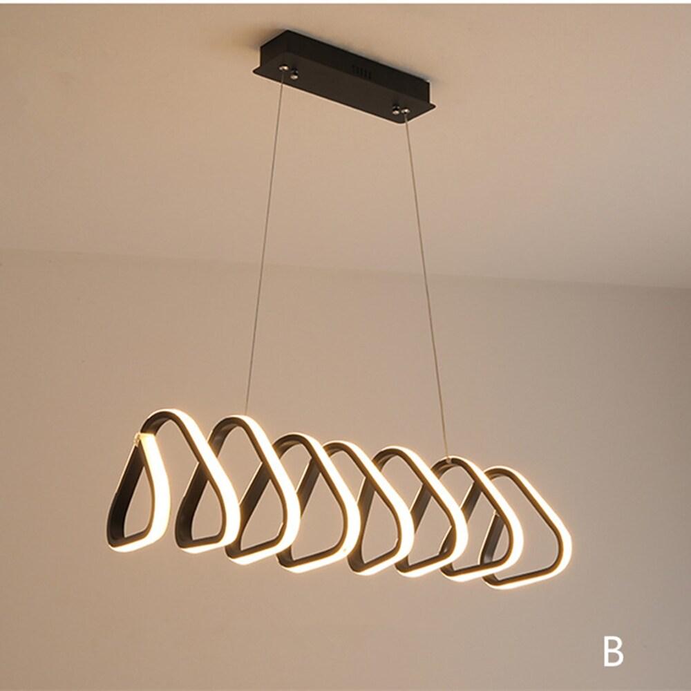 Modern Triangular LED Pendant Light - Acrylic Wave Design